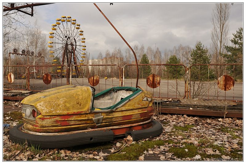 Les manèges de la fête foraine de Pripiat, près de Tchernobyl abandonnées en catastrople le 27 Avril 1986